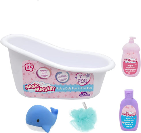 New Adventures Magic Nursery 8" Rub a Dub Fun in The Tub - 8" Hardbody Baby Doll with Bath Accessories, Posable, Fresh Powder Scent...
