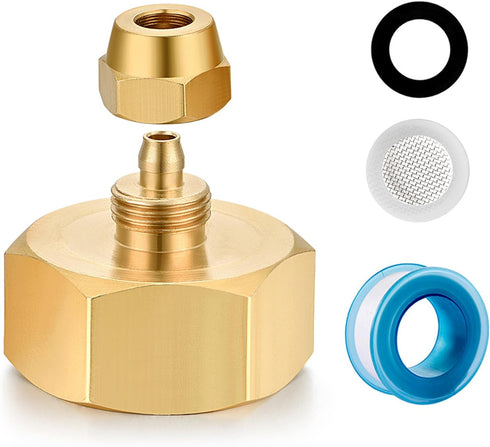 Garden Hose Drip irrigation Adapter,Brass 3/4"GHT Female Thread to 1/4 Water Hose drip irrigation fittings hose fittings (1 Set)...