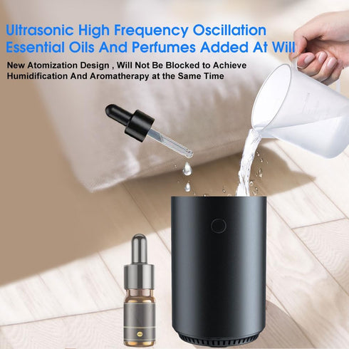 Portable Car Humidifier Can Add Essential Oils Small Diffuser with Night Light and Automatic Shut-Off Function for Car and Office Home Baby Room U...
