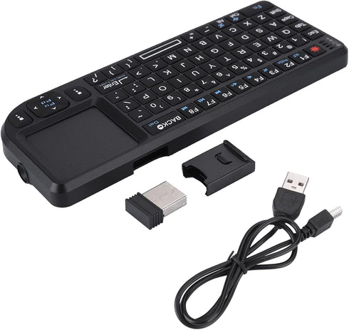 FOSA 2.4G Mini Keyboard with Touchpad, Rechargeable USB Keyboard Portable Handheld Keyboard for Smartphones, Laptops, Tablets, Game Consoles...