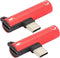 2Pcs USB TypeC to 3.5mm Female Headphone and Charger Adapter, 2 in 1 USB C to Audio Jack Fast Charging Cable for TypeC Mobile Phone (Red)......