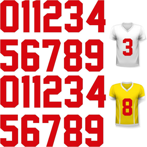 Zonon 22 Pieces Iron on Numbers T Shirt Heat Transfer 0 to 9 Jersey Numbers for Team Uniform Sports(Red,8 Inch)...