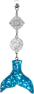 Handmade Bling Assorted Mirror Car Charm Hanger Dream Catcher Ornament with Adjustable Chain (Glitter Mermaid) (Silver and Blue Glitter)...