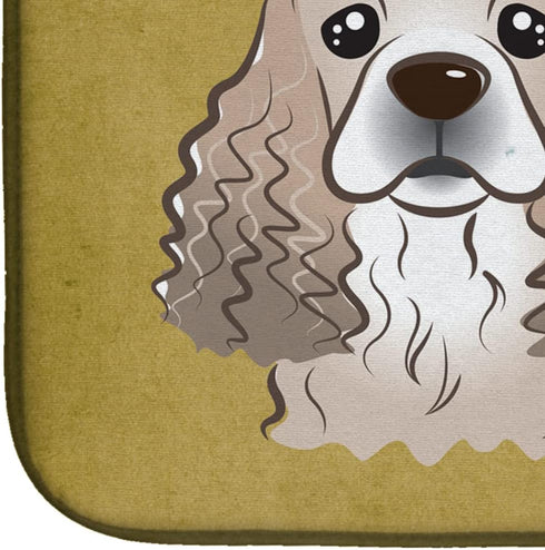 Caroline's Treasures BB1464DDM Cocker Spaniel Spoiled Dog Lives Here Dish Drying Mat Absorbent Dish Drying Mat Pad for Kitchen Counter Dish Draine...