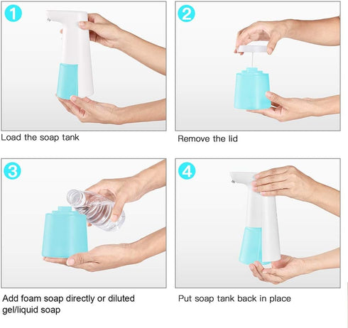 LAOPAO Automatic Foaming Soap Dispenser - Hand Free, Touchless, Countertop Soap Pump for Kitchen & Bathroom - Blue...