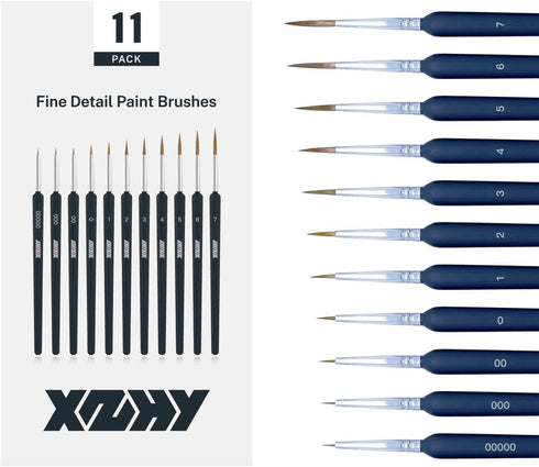 11Pcs Fine Detail Paint Brushes Set Fine Tip Paint Brush Miniature Mini Paints Brush for Watercolor, Oil, Acrylic, Face, Nail, Scale Model Paintin...