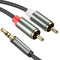 3.5mm to RCA Cable, 3.3FT 2 RCA Male to Aux Audio Adapter Nylon Braided Y Splitter RCA Auxiliary Cord 1/8 to RCA Connector Compatible with iPhone,...
