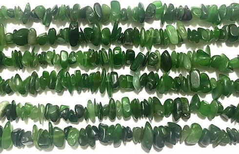 7-8mm Natural Green Canada Jade Gemstone Chips Beads Healing Crystals Waist Bracelets Necklace Kit Irregular Stone DIY Crafts Design Jewelry Makin...