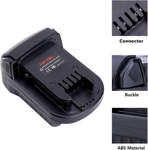 Adapter Compatible with Dewalt 20V Max Battery to Replacement for Milwaukee M18 18V Battery, DW18ML Adapter Compatible with Milwaukee 18V Cordless...
