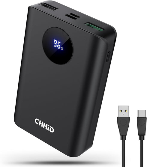 5V 2A Heated Vest Battery Pack,LCD Display Power Bank Heated Jacket,PD 22.5W Fast Charging 10000mAh Portable Charger,Battery Phone Charger for iPh...