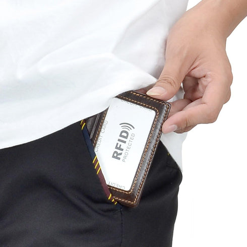 HAWEE Men’s Bifold Front Pocket Wallet Genuine Leather RFID Blocking Card Billfold...