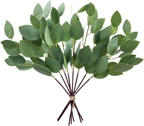 GREENTIME 8 Pack Artificial Greenery Stems 13 Inches Faux Eucalyptus Leaves Stems for Vase Bridal Wedding Bouquet Table Centerpiece DIY Wreath Dec...