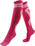 2 Pairs Breast Cancer Awareness Compression Socks Pink Softball Soccer Football Socks...