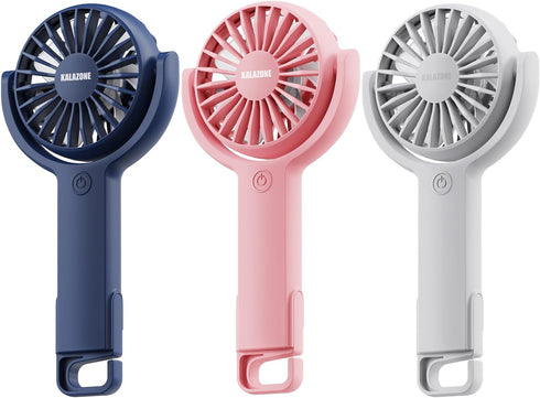 Mini Handheld Fan 3 Pack, Rechargeable Portable Hand Held Fan,5 Speed with Base Small Desk Fan,180° Rotatable Fan for Travel/Games/Season/Outdoor/...