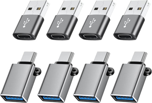 USB to USB C Adapter 8 Pack,USB C to USB Adapter,USB C to USB A Adapter,USB to C Adapter,USB-C to USB Adapter,USB to USBC-C Adapter for iPhone,Mac...