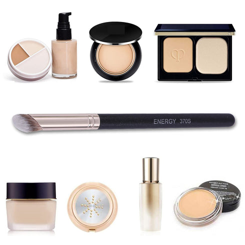 ENERGY Angled Flat Concealer Brush Under Eye Concealer Nose Contour Brush for Bronzer Liquid Foundation Cream Cosmetic Press Powder Concealer Pale...