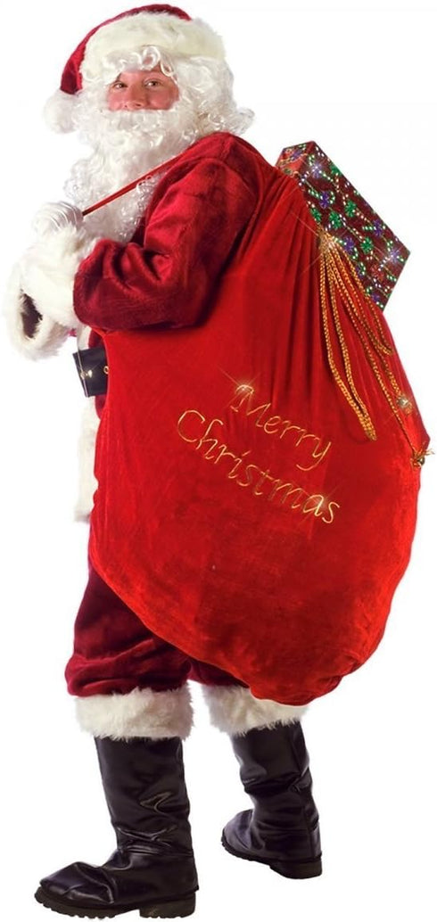 ARAD Large Velvet Embroidered Merry Christmas Santa Present Sack...