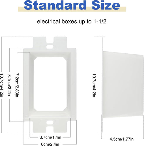 5PCS BE1-2 Electrical Outlet Box Extenders, 1 Gang Electric Box Extender with 10PCS Screws, Power Outlet Accessories (White)...