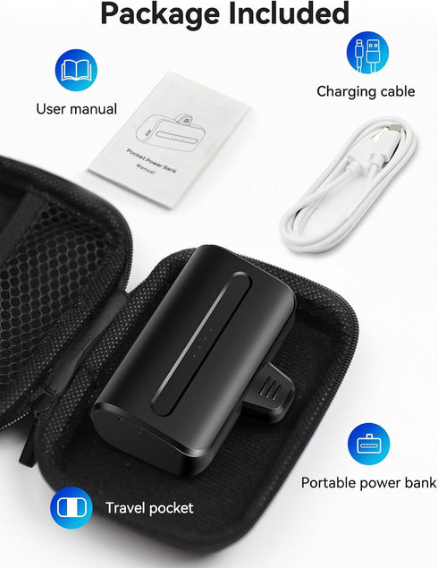 NEWDERY Mini Portable Charger for iPhone, 6600mAh Fast Charging Power Bank, Small Travel Battery Pack Compatible with iPhone 13/14/11/12 Pro Max/i...