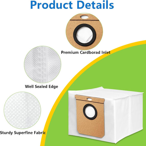 14 Pack Dust Bags Replacement for Eufy L60 / L60 Hybrid / L60 SES / L50 Series Robot Vacuums Replacement Dust Bags Vacuum Cleaner Self-Empty Stati...