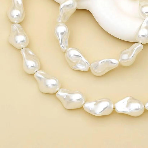 Baroque Pearl Necklace for Women Vintage Pearl Choker Necklace Dainty Irregular Pearl Charm Necklace Chunky Big Pearl Necklace Birthday Wedding Je...