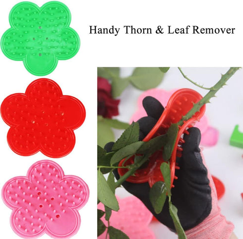 Plastic Rose Stripper Thorn Leaf Stripping Tool Rose Stem Remover Removal Tools Floral Arrangement for Garden Flower (Red)...