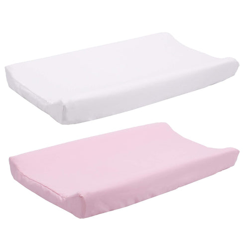 Belsden 2 Pack Microfiber Soft Changing Pad Cover Set, with 2 Considerate Safety Belt Holes, Durable Diaper Change Table Sheet Set for Baby Girls,...