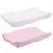 Belsden 2 Pack Microfiber Soft Changing Pad Cover Set, with 2 Considerate Safety Belt Holes, Durable Diaper Change Table Sheet Set for Baby Girls,...