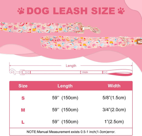 Super Cute Dog Leash with Bow Tie Cake - Durable, Adjustable, and Stylish Pet Leash for Walks L...