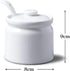 WM Bartleet & Sons 1750 T165 Traditional Porcelain Sugar/Jam/Mustard Pot with Lid & Spoon 8cm – White, 24 oz...