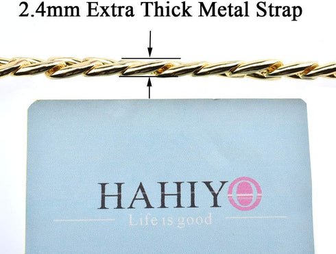 HAHIYO Purse Chain Strap 23.6 inches SPOT-ON Gold Shoulder Cross Body Sling Purse Handbag Clutch Replacement Comfortable Flat 0.4' Wide Enough 2.4...