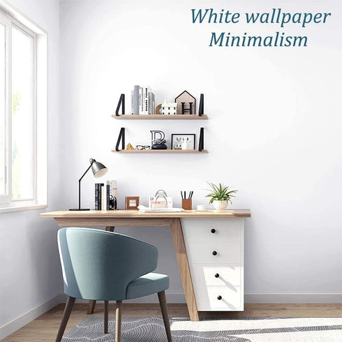Safiyya White Wallpaper White Contact Paper Waterpoof Peel and Stick Wallpaper Self-Adhesive Wallpaper Removable Contact Paper for Walls 39.3"x17....