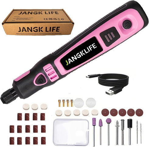 Mini Cordless Rotary Tool Kit, 3-Speed Adjustable and USB Rechargeable with 41 Accessories for Sanding, Polishing, Drilling, Etching, Engraving, D...