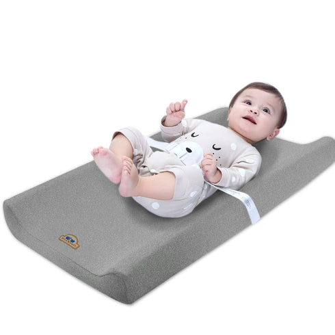 Super Soft and Stretchy Changing Pad Cover 2pk by BlueSnail (Heather Grey)...