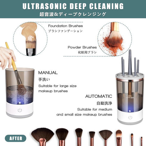 Electric Makeup Brush Cleaner,2024 Upgrade Makeup Brush Cleaner Machine with Brush Clean Mat, Automatic Cosmetic Brush Cleaner Makeup Brush Tools ...