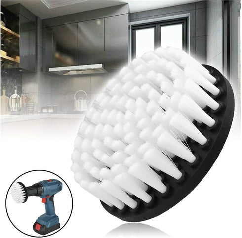 1Pcs 5" White Drill Brush Attachment for Cleaning Carpet Leather and Upholstery Kit...