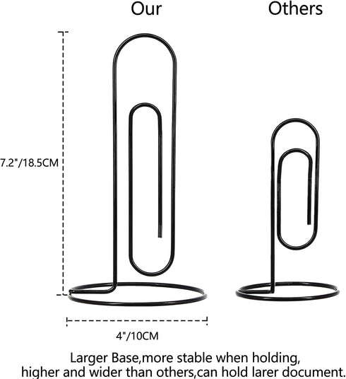 4 Pack Large Paper Clip Memo Holder for Desk,Letter Holder,Paper Stand for Desk,Letter & Bill Storage,Mail Organizer Office Accessories Desktop Me...