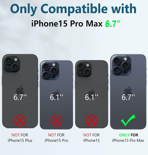 FNTCASE for iPhone 15-Pro-Max Case: Military Grade Drop & Shock Protection Cell Phone Cover with Kickstand |Rugged Protective Tough Cases 6.7'' - ...