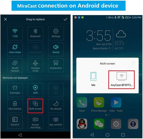 Anycast Plus HD Wireless Display Receiver, SmartSee Airplay MiraCast Adapter DLNA Streaming Stick Cast iOS Mac Android Phone Screen to HD TV Thank...