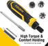 AZUNO 24 IN 1 Ratchet Screwdriver Set with Universal Socket, 20 CRV Bits Stored in Handle, 12+8 Slotted/Philips/Torx/Hex/Square Sand Blasted Bits ...