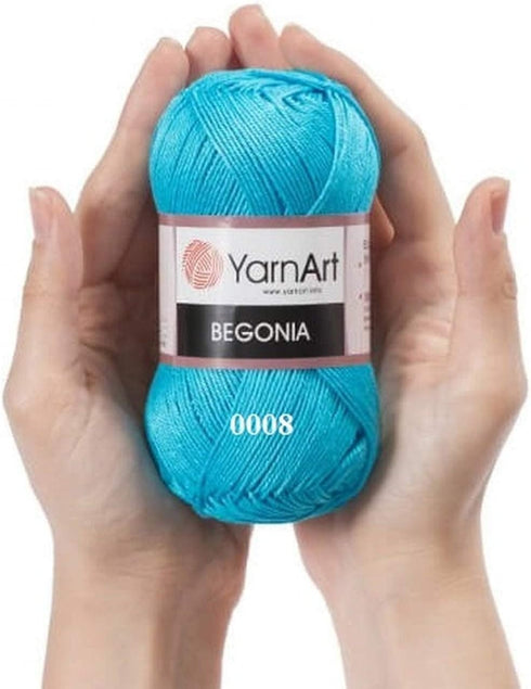 Yarn art Begonia 100% Mercerized Cotton, Lot of 3 Skein, Each 1.76 Oz (50g) / 185 Yrds (169m), Fine Sport: 2 (5307)...