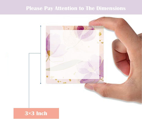 WAVEYU Cute 8 Pads Sticky Notes, Self Stick Notes Pads Adhesive Sticky Notes 3''x3'' Sticky Notes, Easy to Post for Home, Office, School, Notebook...