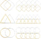1 Box 120Pcs 6 Styles Beaded Earring Making Hoop Gold Silver beading Earring Hoops Linking Ring Square Triangle Earring Components Findings for DI...