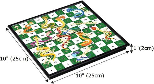 Snakes & Ladders Game 10x10 Board 100 Squares, Extendable Board 10x10 Inch, Family Game, Desk Game, Snake Chess...
