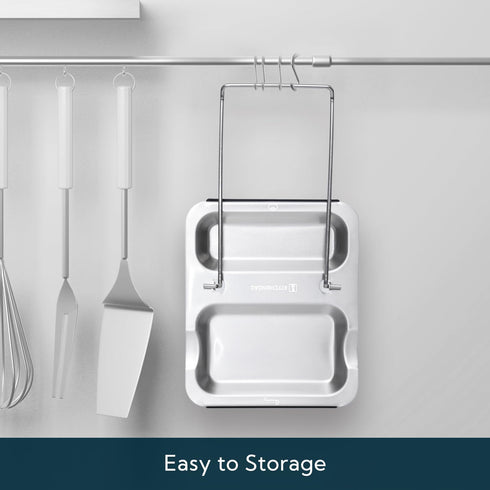 KITCHENDAO Foldable Spoon Rest and Pot Lid Holder for Counter, Non-scratch Silicone Base, Stainless Steel Pan Pot Cover Lid Rack Shelf Stand Holde...