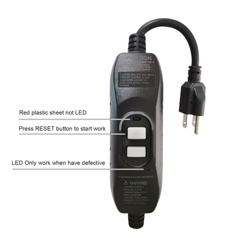 Kaper GFCI Inline Plug Replacement Assembly 3 Wires , Auto-Monitor?Manual Reset, Waterproof, Ground Fault Circuit Interrupter for Power Pressure W...