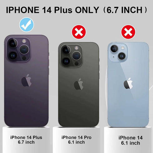 for iPhone 14 Plus Case 6.7 Inch with Ring Stand, with 2 Pack Glass Screen Protector + 1 Pack Camera Lens Protector,Heavy-Duty Shockproof Military...