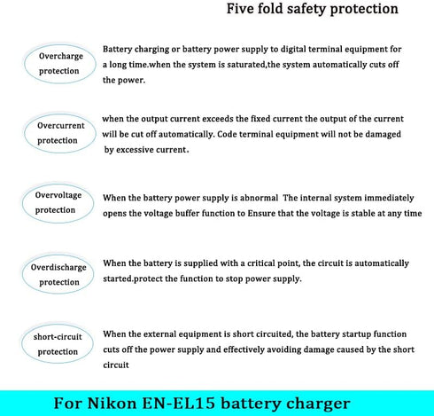 MH-25 Battery Charger Fast Charging for Nikon EN-EL15 Battery D850 D800 D810 D810E D7300 D7500 Camera...