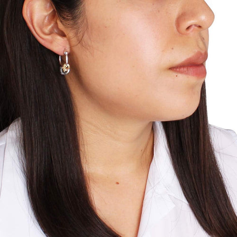 Nine West "High Stakes" Multi-Tone Petite Slider Hoop Earrings...