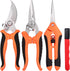 4Pieces Gardening Tools, Gardening Scissors,Garden Scissors, Scissors Set with Sharpening Stone, Gardening Stainless Steel Pruning Shears with Sha...